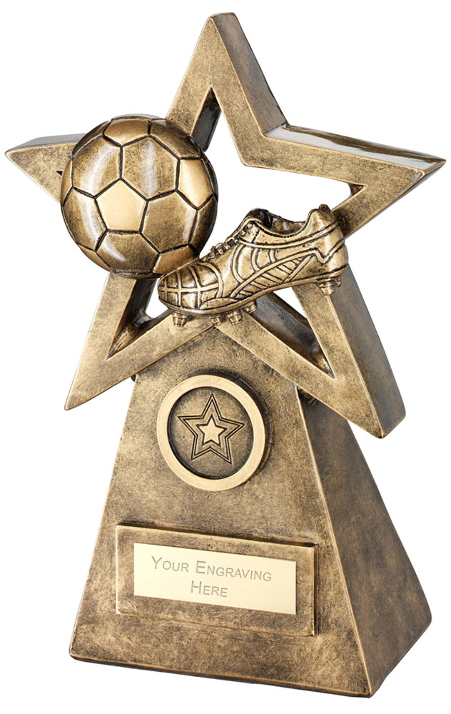 Football Trophies - Football Boot On Star And Pyramid Trophy 19.5cm (7.75")