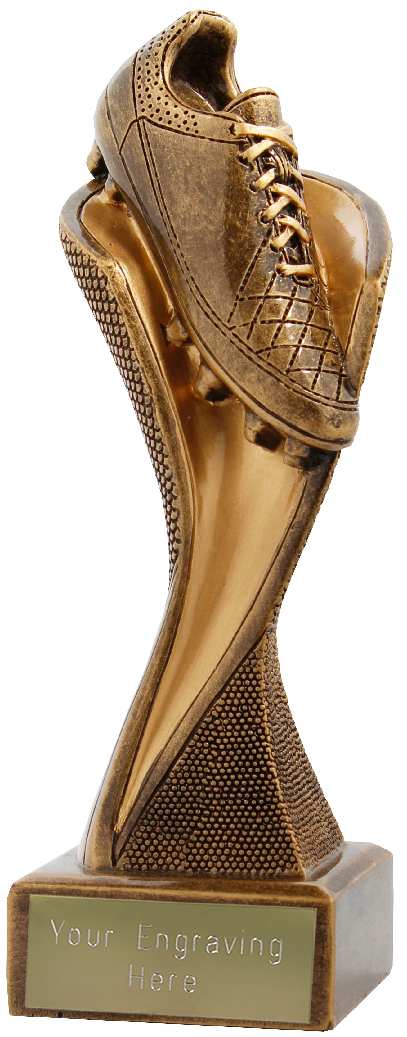 Football Trophies - Football Boot Groove Trophy Antique Gold 14.5cm (5.75")
